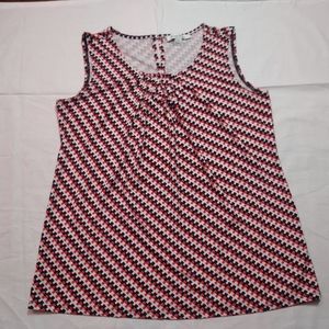 Studio Works Tank Top Women's Small Multicolor Block Sleeveless Round Neck Shirt